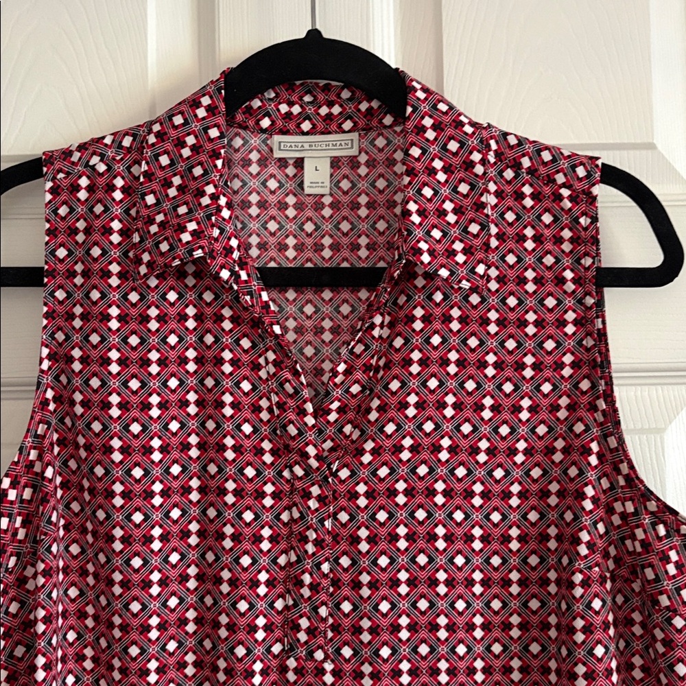 Dana Buchman red top L - Picture 3 of 6
